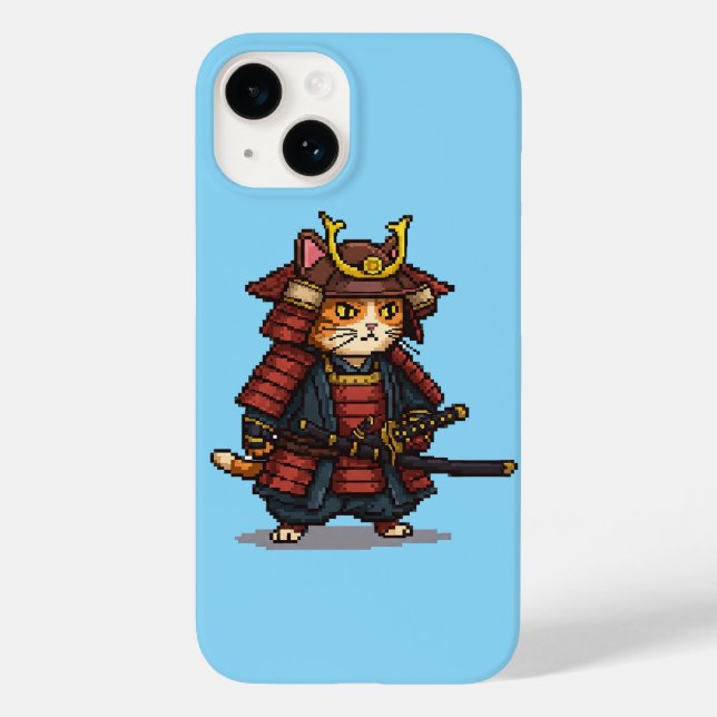 Pixel Samurai Cat Case-Mate iPhone Case (Back)