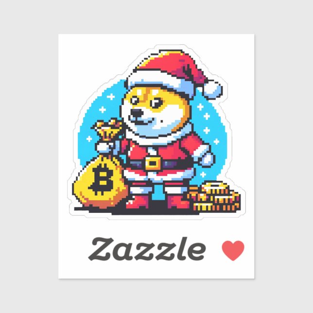 Pixel Santa Crypto Wonderland Dogecoin and Bitcoin (Sheet)