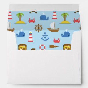 Pixel Sea Art Pattern Envelope