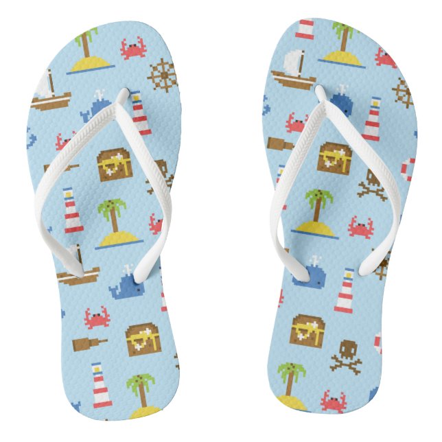 Pixel Sea Art Pattern Jandals (Footbed)