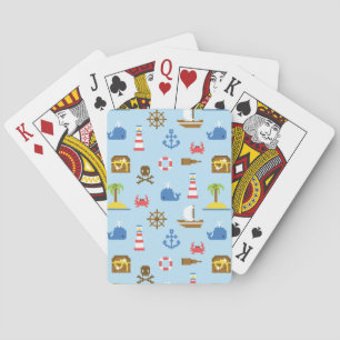 Pixel Sea Art Pattern Playing Cards