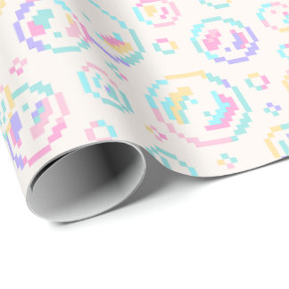 Pixel Soap Bubbles Pattern Wrapping Paper