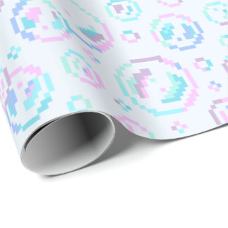 Pixel Soap Bubbles Pattern Wrapping Paper