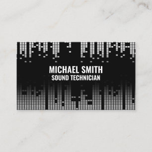 Pixel Sound Bar Background Business Card