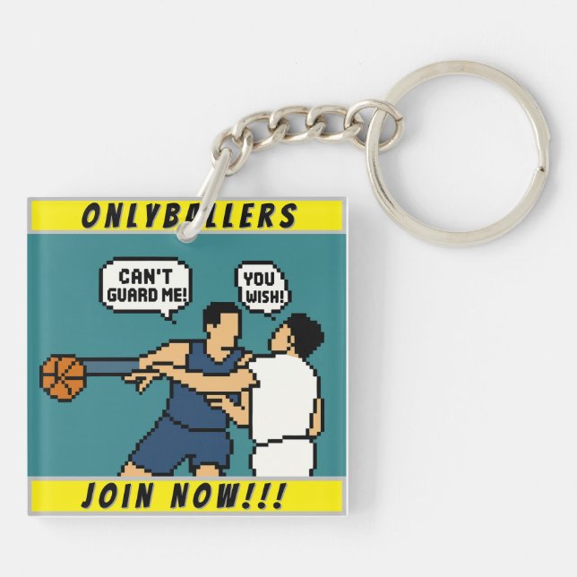 Pixel Sport Basketball Keychain – Retro Gaming Sty (Back)