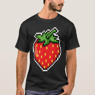 Pixel Strawberry 80s Video Game Halloween  T-Shirt