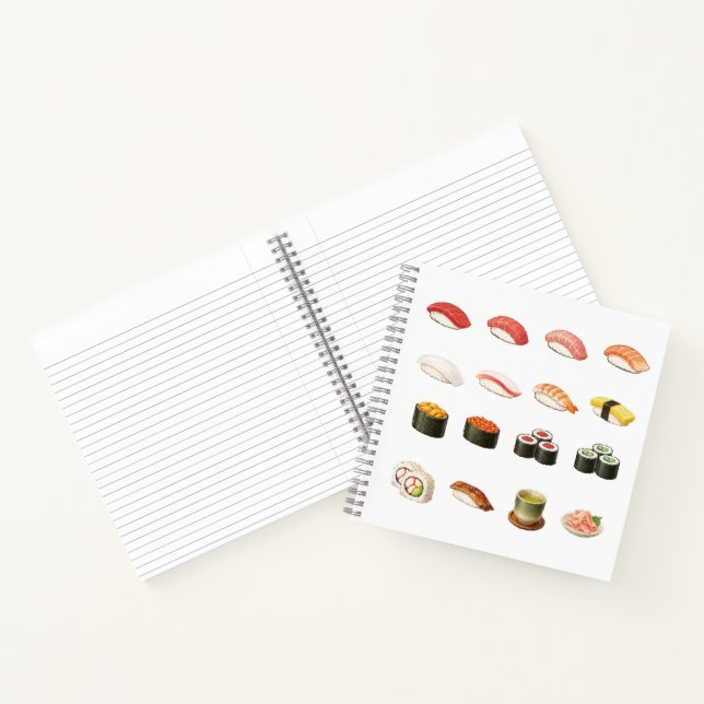 Pixel Sushi Notebook – Japanese Food Design (Inside)