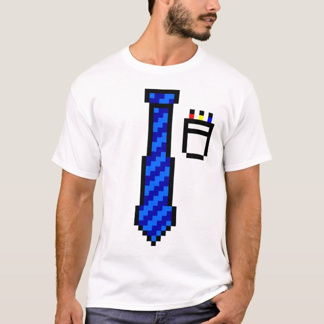 Pixel Tie with Pocket T-Shirt (Front)