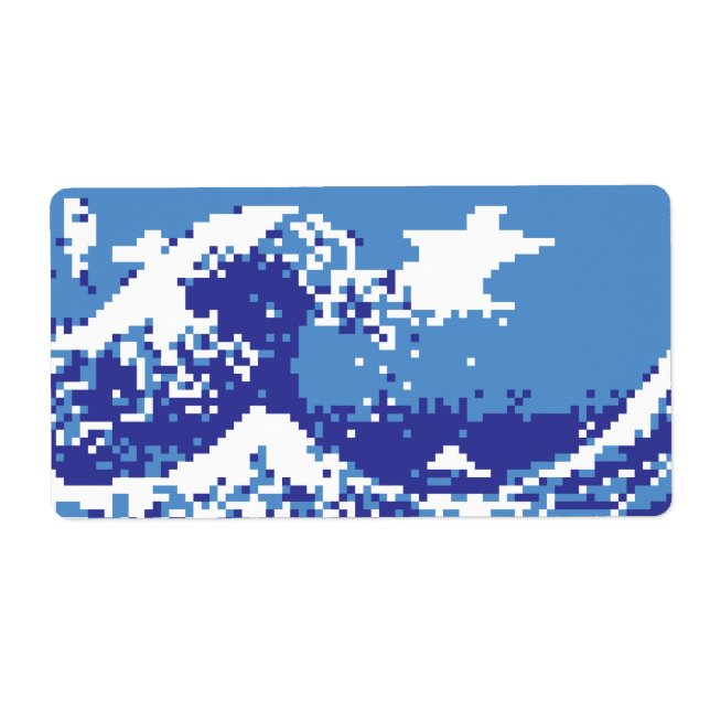 Pixel Tsunami Blue 8 Bit Pixel Art (Front)