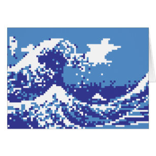 Pixel Tsunami Blue 8 Bit Pixel Art
