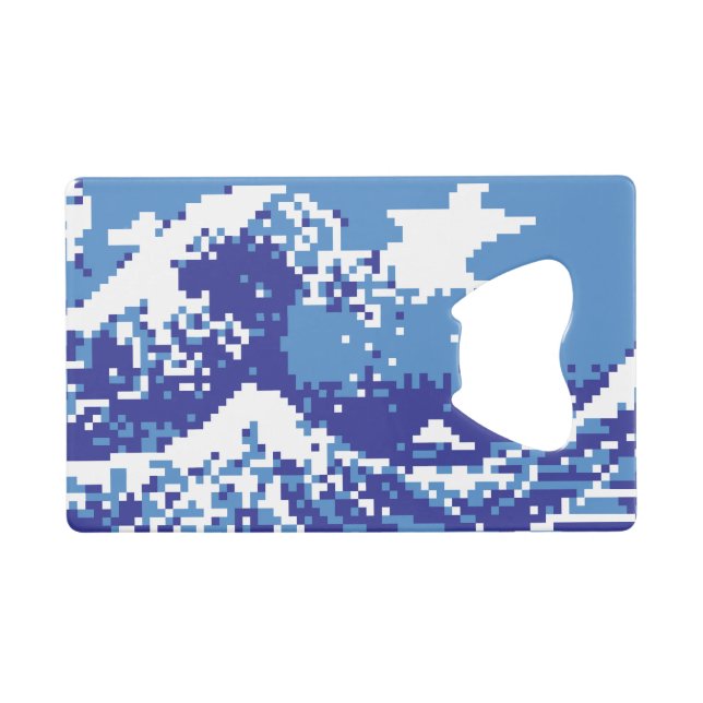 Pixel Tsunami Blue 8 Bit Pixel Art (Front (Horizontal))