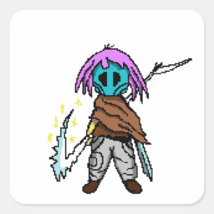 Pixel Vengeance: Wasteland Heroine Square Sticker