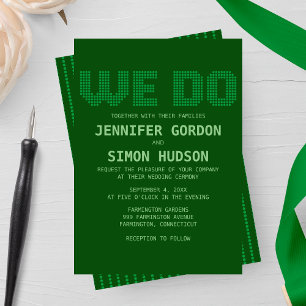 Pixel 'We Do' Wedding Invitation