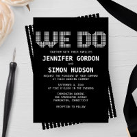 Pixel 'We Do' Wedding Invitation