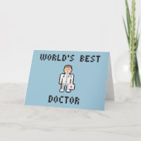Pixel World's Best Doctor Greeting Card