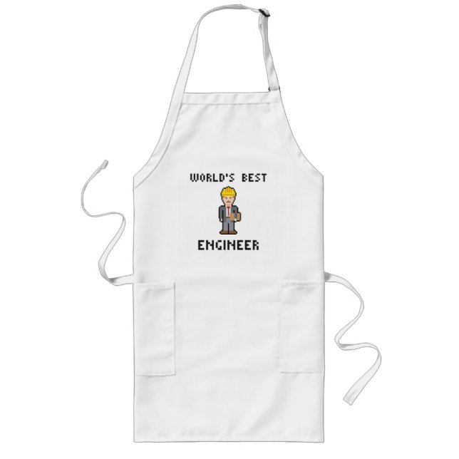 Pixel World's Best Engineer Long Apron (Front)