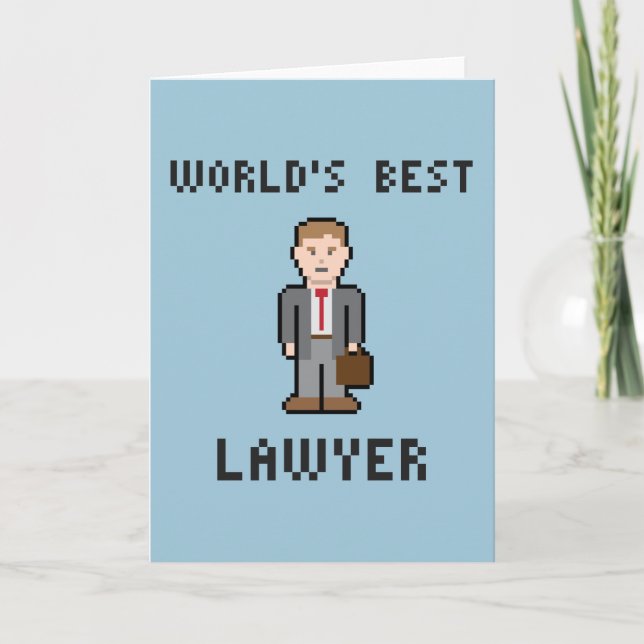 Pixel World's Best Lawyer Greeting Card (Front)