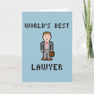 Pixel World's Best Lawyer Greeting Card