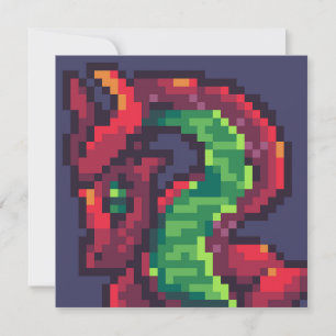 Pixelart, dragon invitation