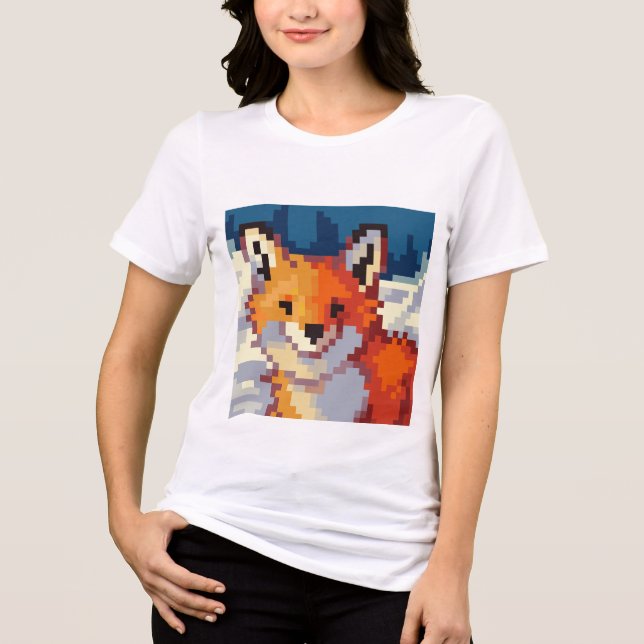 Pixelart, Pixel Art, Fox, vos Tri-Blend Shirt (Front)