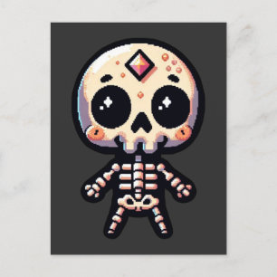 Pixelart Skeleton Postcard
