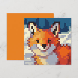Pixelart, vos, holiday card