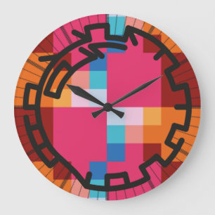 PIXELAT chained numbers by Masanser Large Clock