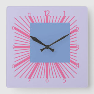 Pixelat displaced squares by Masanser Square Wall Clock