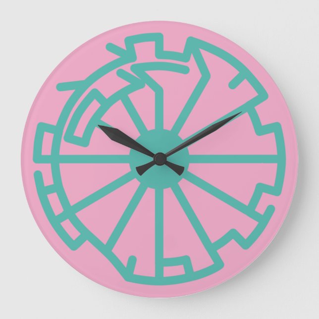 Pixelat prime max chained numbers by Masanser Large Clock (Front)