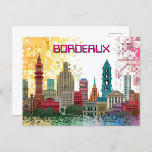 Pixelated 2D Game Art Bordeaux Postcard