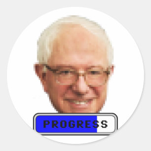 Pixelated Bernie Sanders - PROGRESS Classic Round Sticker