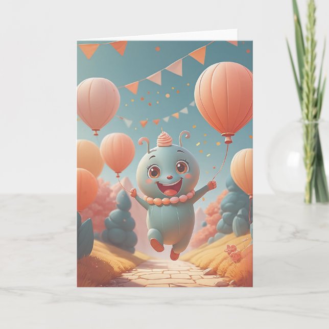 Pixelated Birthday Quest Card (Front)
