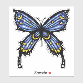 Pixelated blue butterfly 