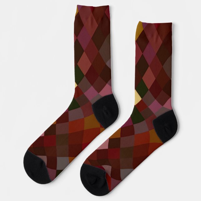 Pixelated Brown Socks (Left)