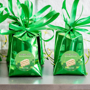 Pixelated Cake Thank You Circle Sticker