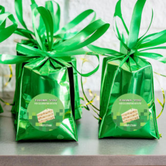 Pixelated Cake Thank You Circle Sticker