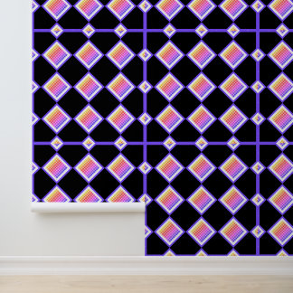 Pixelated Diamond Cube Rainbow Retro 80s Gamer Wallpaper