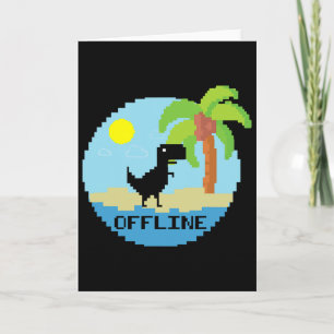 Pixelated Dinosaur Vacation Tech Enthusiasts Coder Card