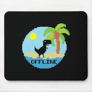 Pixelated Dinosaur Vacation Tech Enthusiasts Coder Mouse Pad