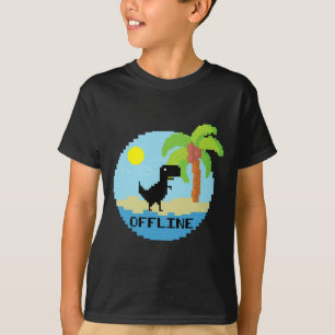 Pixelated Dinosaur Vacation Tech Enthusiasts Coder T-Shirt
