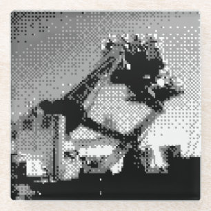 pixelated fair ride glass coaster