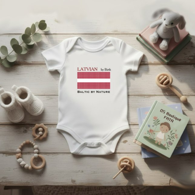 Pixelated flag Latvia Baby Bodysuit (Creator Uploaded)