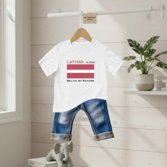 Pixelated flag Latvia Baby T-Shirt (Creator Uploaded)
