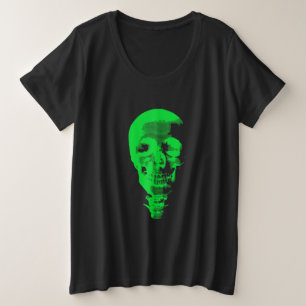 Pixelated Green Skull  Plus Size T-Shirt