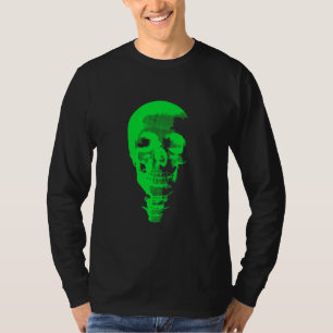 Pixelated Green Skull  T-Shirt