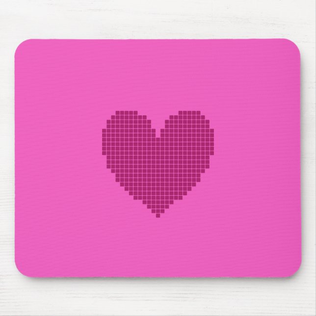 Pixelated heart mouse pad (Front)