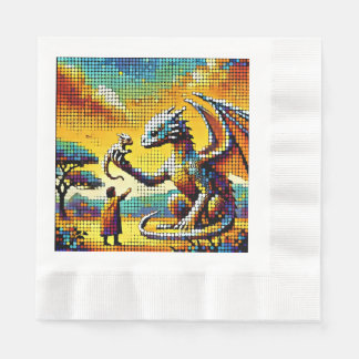 pixelated image of a dragon trainer napkin