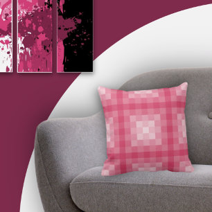 Pixelated In Shades Of Pink - Throw Pillow