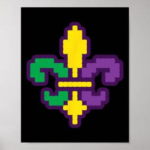 Pixelated Jester Hat Video Gamer E-sports Retro Ma Poster