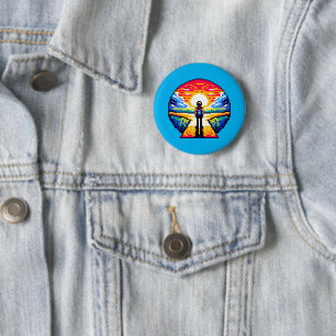 Pixelated Life's Crossroads 6 Cm Round Badge